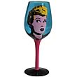 I Love Lucy Pop Art Blue Wine Glass